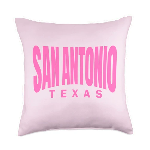 San Antonio Pink Boutique Basic Cute Colored San Antonio TX Pink Throw Pillow, 18x18, Multicolor