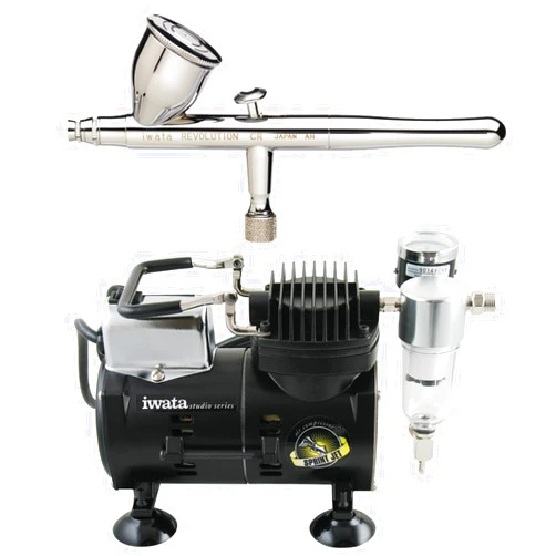 Iwata Revolution CR Airbrushing System with Sprint Jet Air Compressor