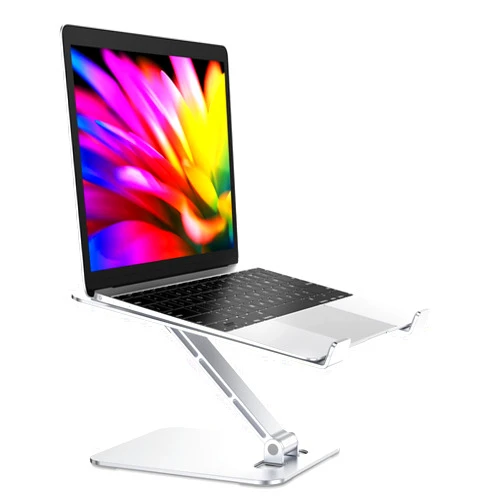 RIWUCT Foldable Laptop Stand, Height Adjustable Ergonomic Computer Stand for Desk, Aluminum Portable Laptop Riser Holder Mount Compatible with MacBook Pro Air, HP, Dell 10-16