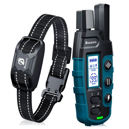 Bousnic Dog Shock Collar - 3300Ft Training Collar with Remote for 5-120lbs Small Medium Large Dogs Rechargeable Waterproof e Collar with Beep (1-8), Shake(1-16), Safe Shock(1-99) Modes (Black)