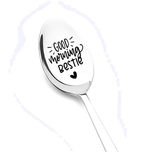 ShiQiao Spl Best friend Bestie Gifts for Women Girls Good Morning Bestie Spoon for BFF Coffee Tea Lover Spoons for Bestie Best Friends Christmas Birthday Graduation Wedding Gift