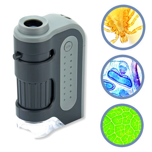 Carson MicroBrite Plus 60x-120x LED Lighted Pocket Microscope, Portable Handheld Microscope STEM Toy, Mini Microscope for Student Science Lab, Educational Portable Microscope (MM-300)