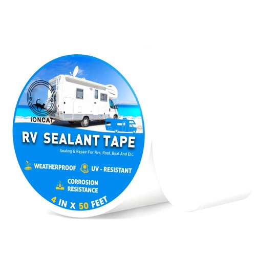 IONCAT RV Roof Sealant Tape, 4 Inch X 50 Feet RV Repair Tape for Camper Trailer Boat Seam Leaks Roof Repair, UV Resistant & Weatherproof RV Seal Tape, RV Roofing Tape Waterproof, White