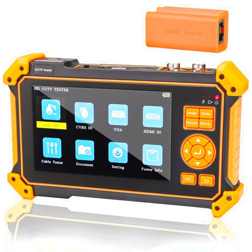 WSDCAM 5 inch TFT-LCD Screen CCTV Camera Tester Monitor Support 4K 8MP CVI TVI AHD SDI CVBS Analog Camera, Support HDMI in VGA in PTZ Control/DC12V Power Output/UTP Cable Tester, 3200-Plus