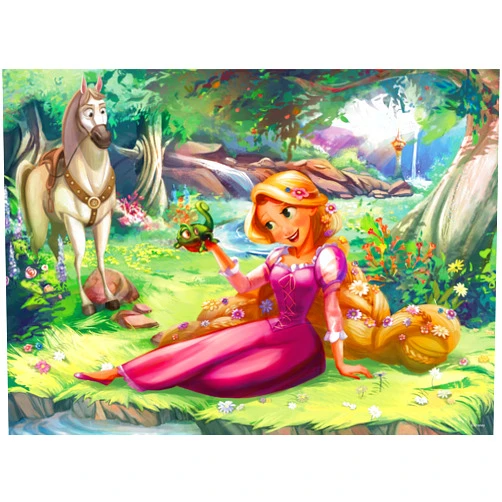 Ceaco - Disney - Princess Trio - Rapunzel and Pascal - Glitter Puzzle - 100 Piece Jigsaw Puzzle