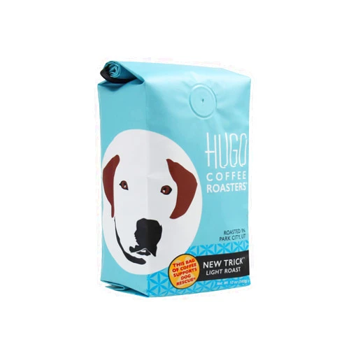 Hugo Coffee Roasters Hugo Coffee Ground Beans - New Trick Light Roast - With Bright, Playful and Sweet Tasting Notes - Supports Dog Rescues (12 oz)