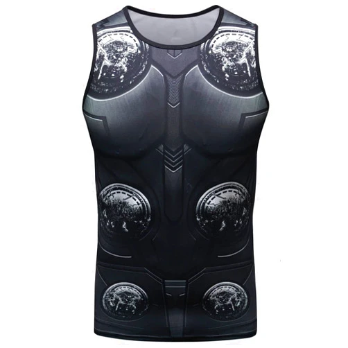 Red Plume Men's Muscle Tank Top Sleeveless T-Shirts Baselayer Tees Cool Dry Compression Shirts Running Sports Vest