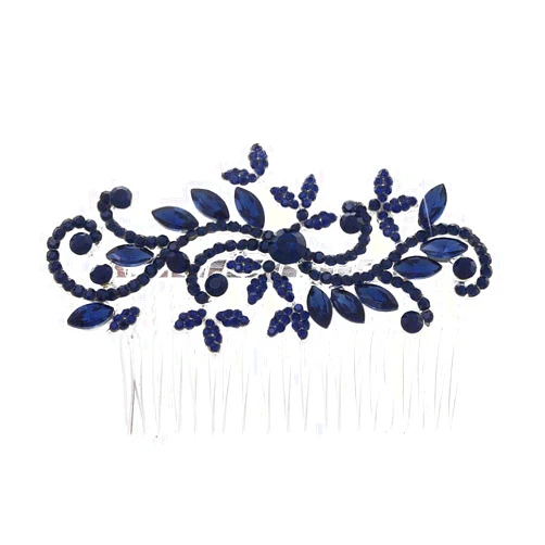 Chmier Bridal Hair Comb Crystal Hair Comb Blue Rhinestone Headpiece Marquise Side Comb Sapphire Wedding Hairpiece Prom Bridesmaid Hair Jewelry for Women and Girls