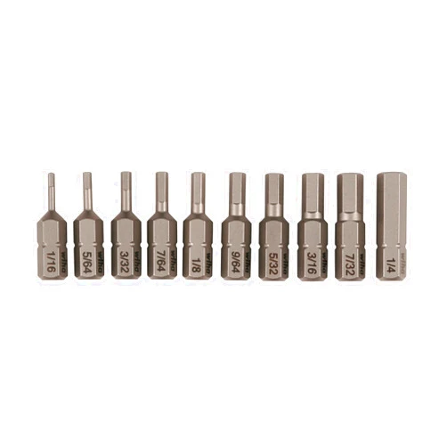 Wiha 72596 10 Piece Bit Set Hex Inch