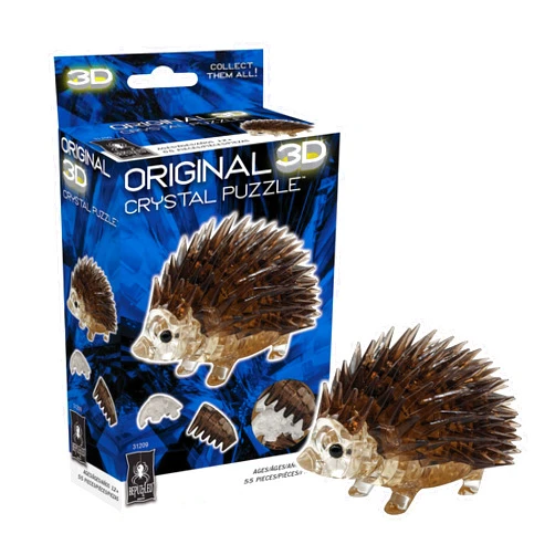BePuzzled, Hedgehog Original 3D Crystal Puzzle, Perfect for Puzzlers Ages 12 and Up, Challenging to Complete and Beautiful to Display, Collect Them All