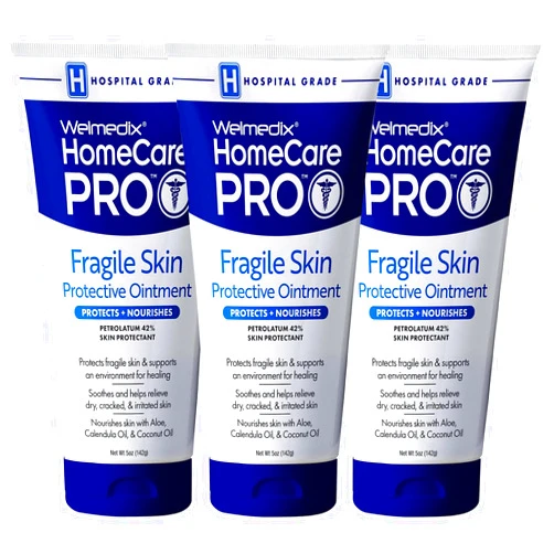 Welmedix Fragile Skin Protective Ointment | Hospital Grade Healing Ointment, Barrier Cream & Skin Protectant w/Calendula for Treatment of Eczema, Psoriasis, Dermatitis, Bed Sores, Chafing (Pack of 3)