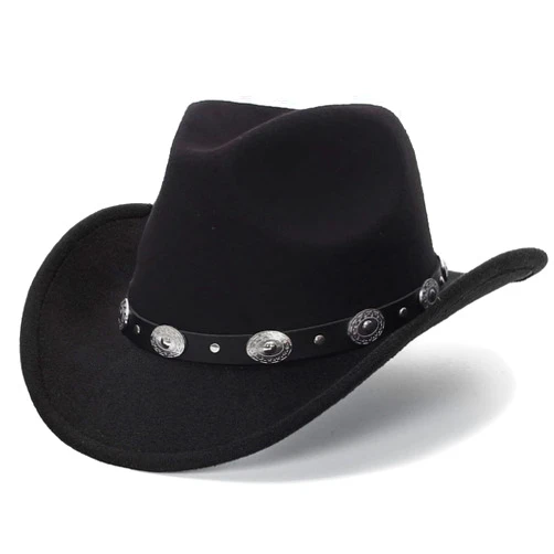 Utaly Western Cowboy Hat for Men Women Classic Fedora Hat with Buckle Belt (Size:M-L)