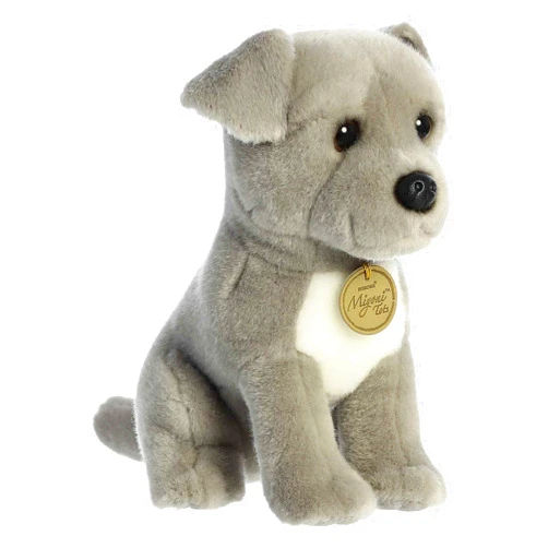 Aurora® Adorable Miyoni® Tots Pit Bull Puppy Stuffed Animal - Lifelike Detail - Cherished Companionship - Gray 9 Inches