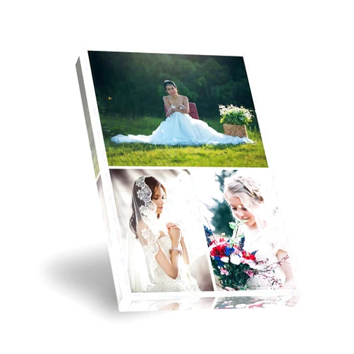 DYETEE Personalized photo custom home canvas print, custom canvas print with your photo for your kids/pet/family, custom canvas wall art Photo Collage 08 x 12 Inch-Wooden Framed