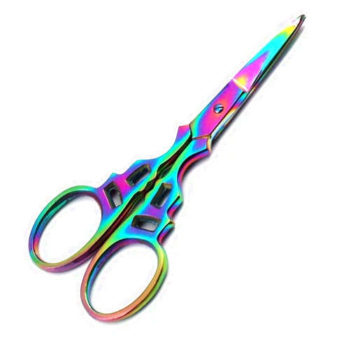 PRECISE CANADA SET OF 5 MULTI TITANIUM COLOR RAINBOW SEWING CRAFT EMBROIDERY SCISSORS 3.5