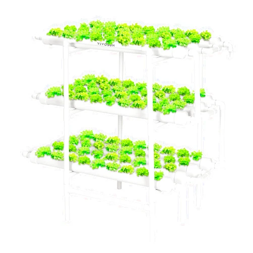 VIVOSUN Hydroponics Growing System 108 Plant Sites, 3 Layers 12 Food-Grade PVC-U Pipes Gardening System Grow Kit with Water Pump Timer, Nest Basket and Sponge for Leafy Vegetables
