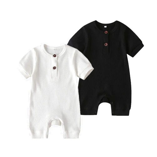 Joy Duck Baby Boy Girl 2 Pack Solid Romper Short/Long Sleeve One Piece Jumpsuits Clothes Sets