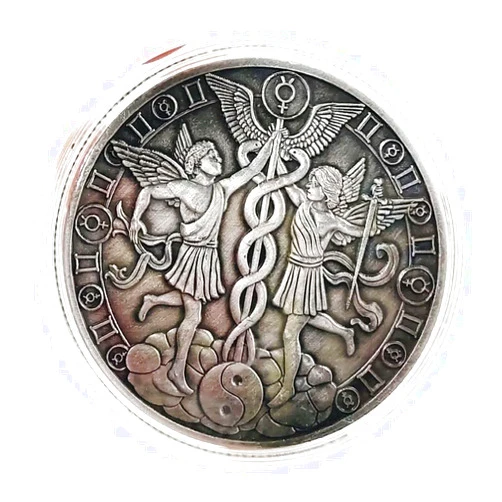 YIQILAFADA 12 Constellation Challenge Coin,Aries/Taurus/Gemini/Cancer/Leo/Virgo/Libra/Scorpio/Sagittarius/Capricorn/Aquarius/Pisces Silver Plated Coin Collection