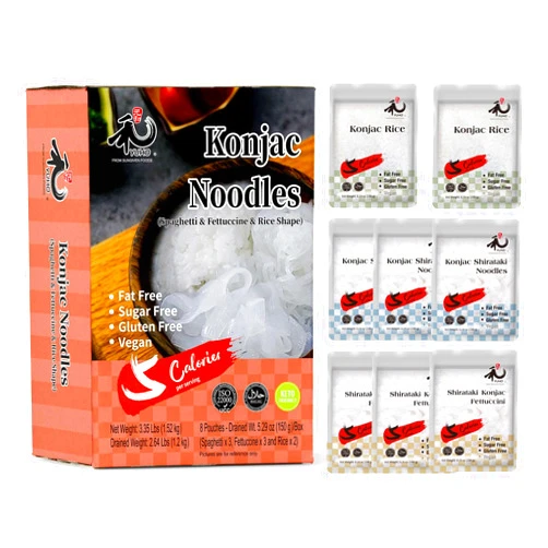 YUHO Shirataki Konjac 8 Pack Inside, Vegan, Gluten Free, Fat-Free, Keto Friendly, Low Carbs 53.61 Oz (1520 g)