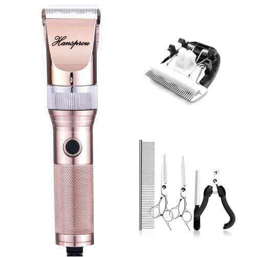 Hansprou Dog Grooming Clippers, 5 in 1 Stainless Steel Dog Scissors Grooming kit, Dog Scissors