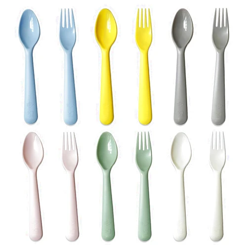 Muulaii Kids Spoons and Forks Toddler Utensils Plastics Reusable Silverware Baby Cutlery Set Feeding Dinnerware Utensils BPA Free Microwave Dishwasher and Freezer Safe