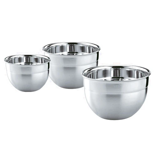 Rösle Rosle 15700 Stainless Steel 3 Piece Set for Mixing Prep Serving Bowls (1.7qt, 3.3qt, 5.7qt)