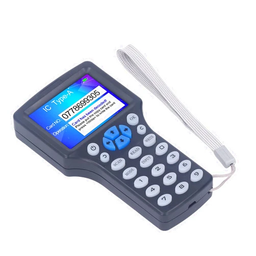 Walfront NFC Card Reader Duplicator 2.8inch HD Full Color Screen Writer 10 Frequency Key Card with USB Port Supports ISO 14443 A Cards EM Cards AWID Cards