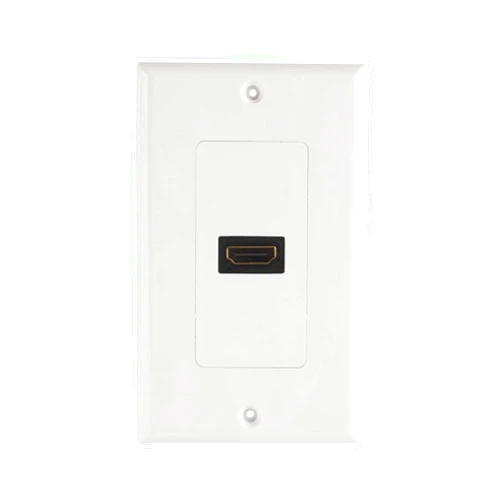 TENINYU Single HDMI Wall Plate (1 Port) - 4K UHD, ARC, and Ethernet Pass-Thru Support (1-Gang) White - for 1 HDMI (1-Port)