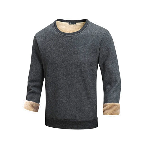 VDWIP Men's Warm Crewneck Sherpa Lined Fleece Winter Pullover Sweatshirt Daily Casual Outdoor Activities