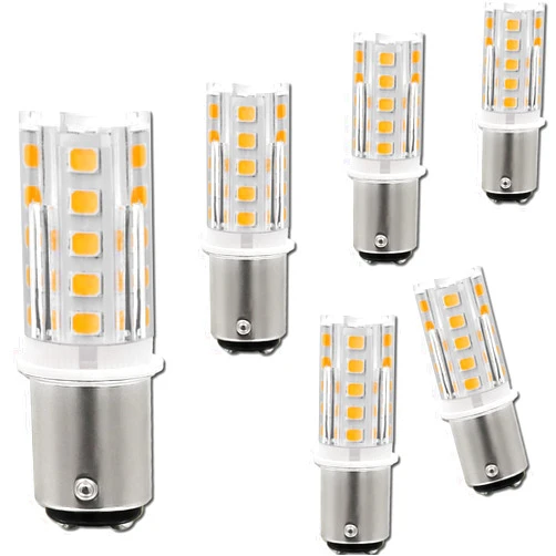 LEMENG 12V BA15D LED Bulb 1076 1142 1176 S8 3W 300Lm 2700K Warm White,DC Bayonet Double Contact Base, AC10-18Volt & DC10-30 Volts, Interior RV Camper Marine Boat Trailer Lights-6 Pack