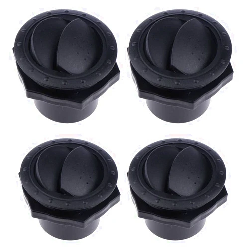 D DOLITY 4Pcs Dashboard Air Conditioning Deflector Outlet Side Roof Vent - Mount Round Louvered Dash Vent Exhaust Grille for Car RV Boats Yacht - Black