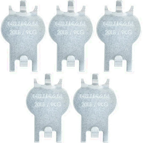 Hillman HIGH & MIGHTY Picture Hanging Value Pack, Easy Tool-Free Dry Wall Art Hangers for Artwork, Photos, and Mirrors, 20 lb Capabity, 5 Pack Wall Hangers, Steel,Silver