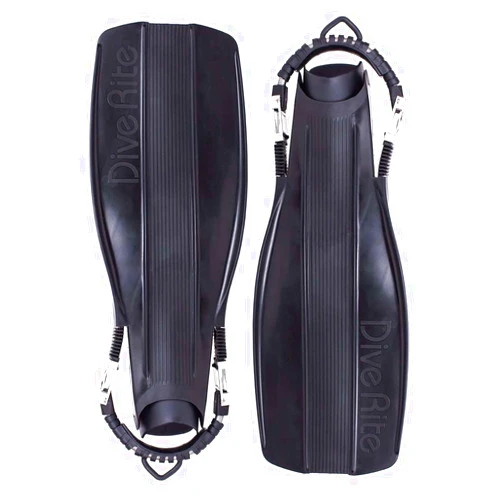 Dive Rite DIVERITE XT SCUBA FINS WITH STAINLESS STEEL SPRING STRAPS (Black, Medium)