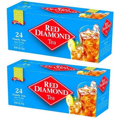 Red Diamond Tea All Natural 2-24ct Boxes Family Size Pekoe Antioxidants