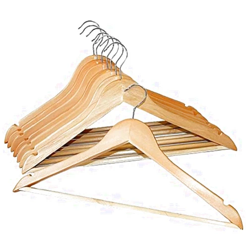Bürstenmann Shaped Hanger Angled, Beige, 8-Piece