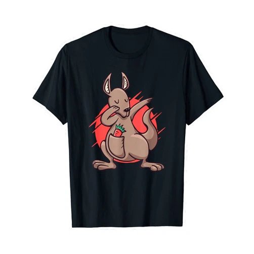 Australien Beuteltiere lustige Beuteltier Sprüche Kangaroo dancing in colourful for the next Australia holiday T-Shirt
