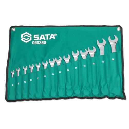 SATA 14 Piece 12 Point Combination Wrench Set | Metric sizes 8mm - 24mm | Off Corner Loading | ST09026G