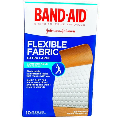 Band-Aid Flexible Fabric Bandages Extra Large All One Size - 10 ct, Pack of 3