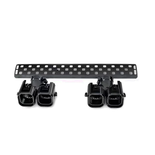 TYJFGJHG Compatible For Land Rover Defender 90 110 130 2020-2024 Rear Bumper Diffuser Lower Guard Plate+Tail Muffler Tip Quad Exhaust Tips Tailpipe