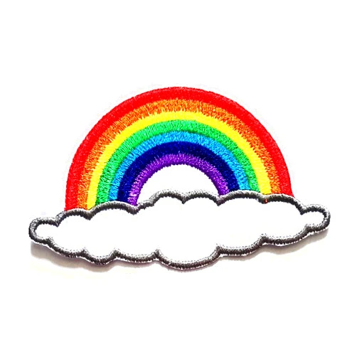 NiPitShop Cartoon Patch Nipitshop Patches Beautiful Long Cloud with Rainbow Cartoon Kids Patch Embroidered Iron On Patch for Clothes Backpacks T-Shirt Jeans Skirt Vests Scarf Hat Bag