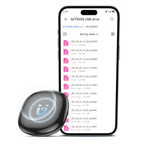Ajunbee 128G Magnetic Voice Activated Recorder with 1600 Hours Recording Storage USB-C Audio Recorder Portable Listening Device MP3 Synchronized on Phone Tablet PC Gift for Student Writer Interviewer conferee