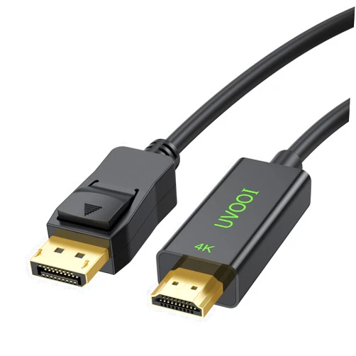 UVOOI DisplayPort to HDMI Cable 4K 10-Feet, Display Port (DP) to HDMI Male to Male Adapter Cable for All DP Modes - Gold-Plated