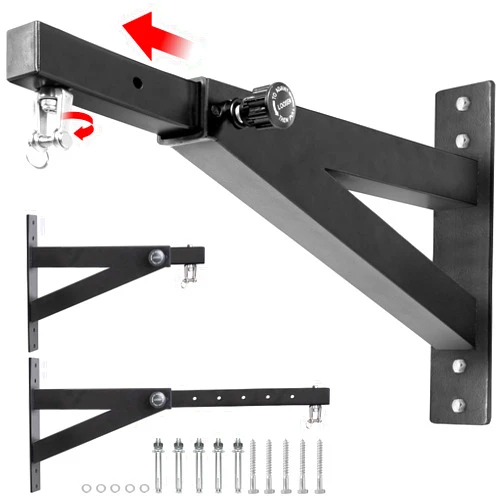 Yes4All Heavy Bag Hanger Wall Mount Punching Bag Hanger, Adjustable Heavy Duty Boxing Bag Bracket for Home Gym Indoor Outdoor