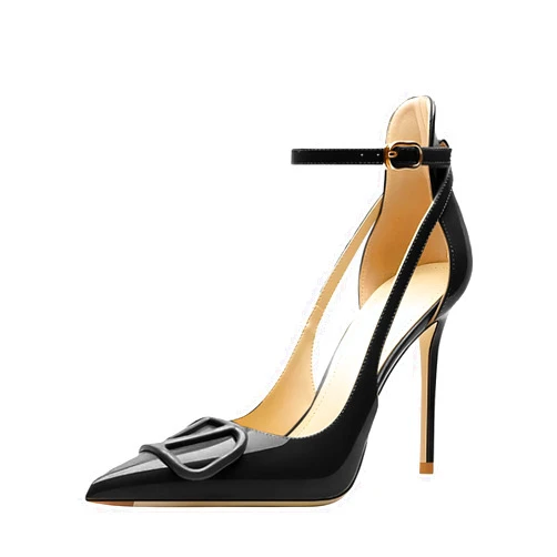Qunvngutui Women's Pointed-Toe Bag-Toe Strappy High-Heeled Shoes Sexy Stiletto Pumps