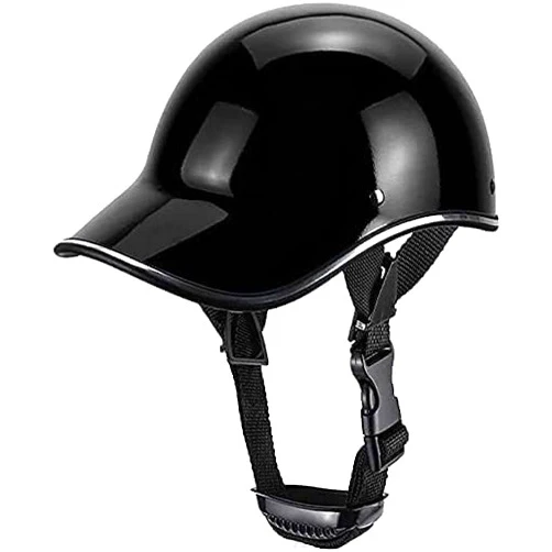 BOCBco Adults Baseball Motorcycle Helmet for Men Women, Retro Motorcycle Half Helmet, Open Face Fashion Cap Helmet, Cruiser Chopper Moped Scooter Helmets DOT Certified