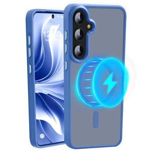 Zhuoopinn N52 Magnetic Case for Samsung Galaxy S21 Plus Case Slim Drop-proof [MIL-Grade Drop Protection & Fit for MagSafe] Translucent PC Back TPU Bumper Thin Shockproof Phone Case S21 Plus-Lavender Blue