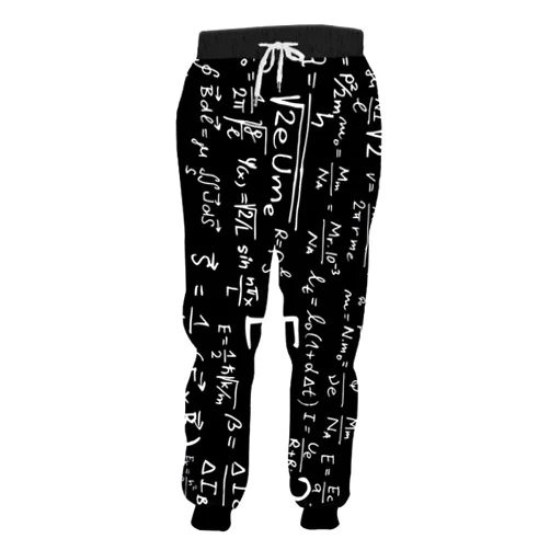 BarbedRose Men's 3D Joggers Pants Casual Funny Graphic Print Sport Baggy Trousers Track Sweatpants,Math,M