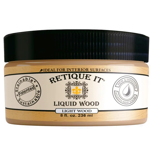 Retique It New and Improved Formula Liquid Wood Coatings - Stainable Primer - Paint It then Stain it (Light Wood, Small)