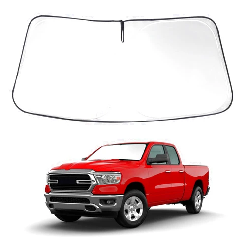 LHFLIVE Windshield Sun Shade for 2019-2024 Dodge RAM 1500 Accessories CrewCab,MegaCab Pickup,2Dr RegularCab,4Dr QuadCab Custom Fit Foldable Sunshade