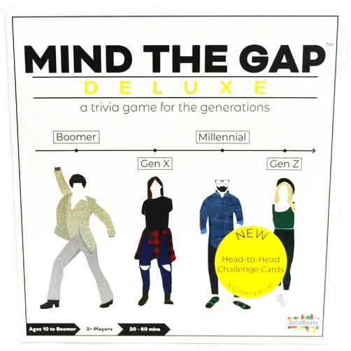 Spin Master Games, Mind the Gap Deluxe Trivia Game, Board Game for All Generations, Thanksgiving Game, Friendsgiving Game, Funny Gifts, for Ages 10+